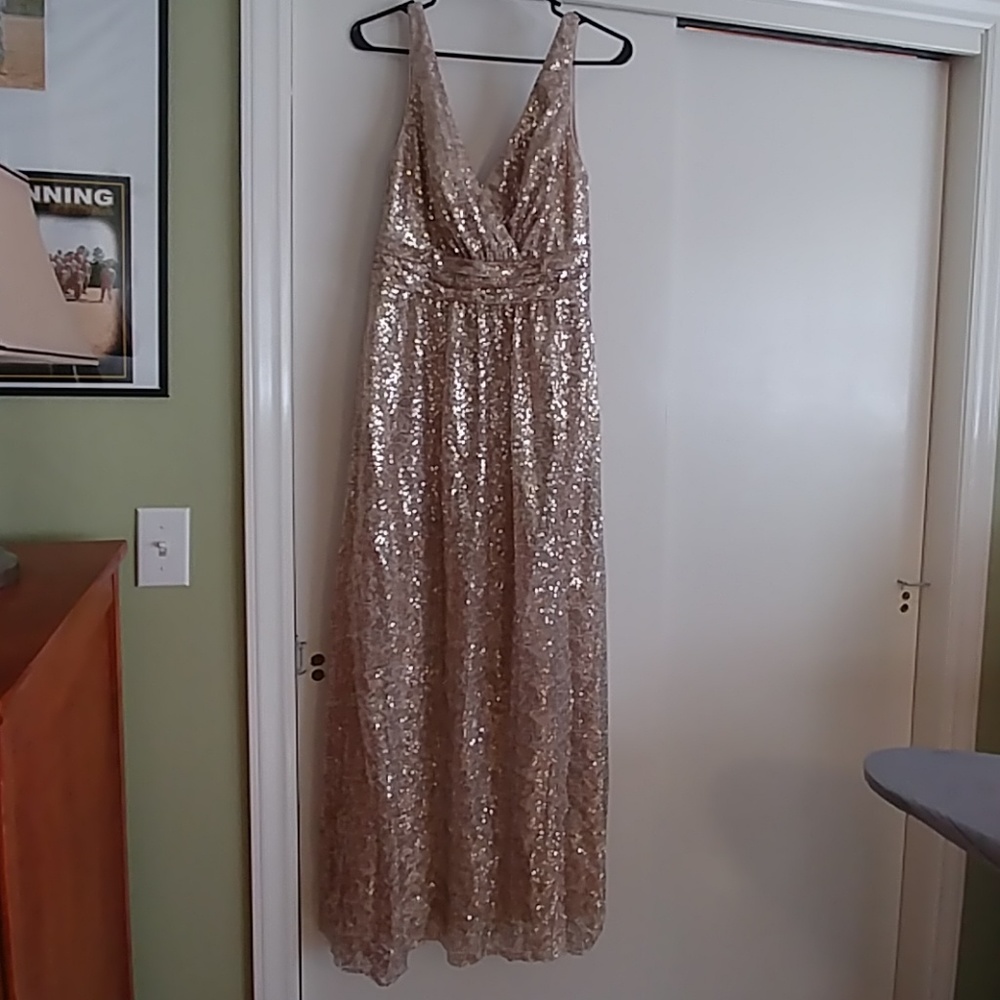 Gold sequin formal dress